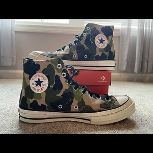 ⭐️Like New in Box⭐️ Men’s size 10. Converse Chuck ‘70 High Archive Prints- Camo